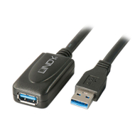 Kabllo USB Lindy USB A në USB A, 5 m, e zezë