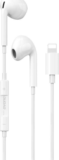 Kufje in ear Dudao X14PROL W1, Lightning, me kabëll, të bardha