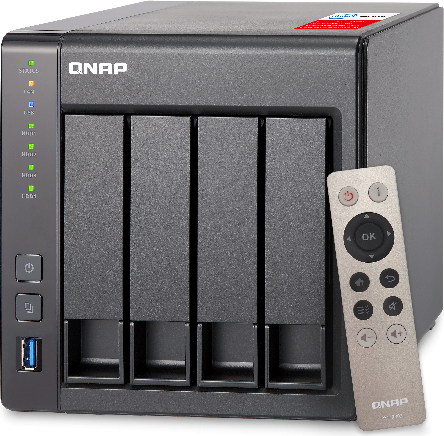 Server NAS QNAP TS-451 +, 2G RAM DDR3L, 4x 2.5/3.5", i zi