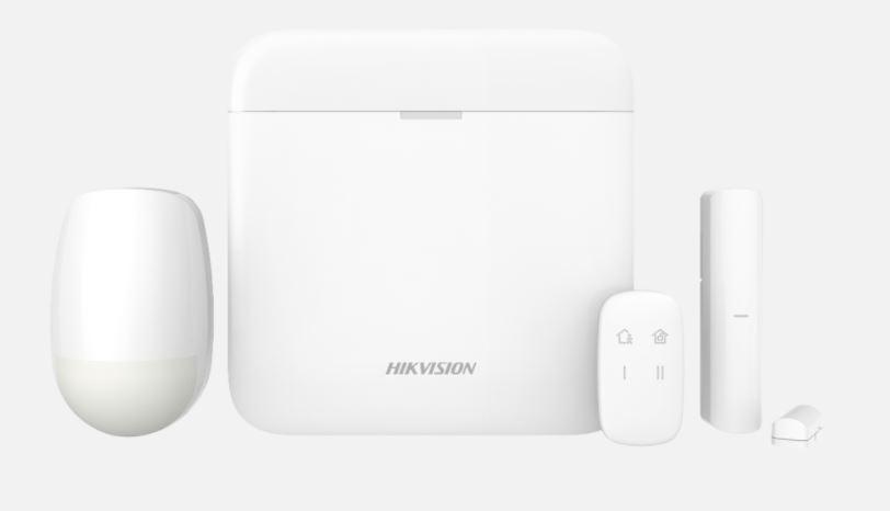 Set alarmi pa tela Hikvision AX PRO DS-PWA64-KIT-WE, sistem 64 zonash, kontroll nga distanca, i bardhë