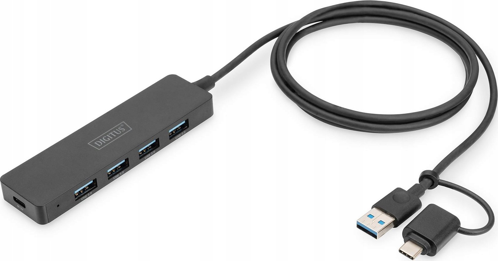USB конектор Digitus Slim Line, 4 порти, USB 3.0