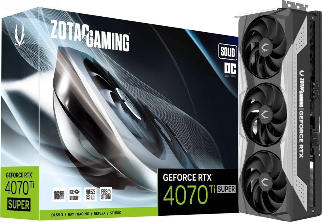 Kartelë grafike Zotac Gaming GeForce RTX 4070 Ti SUPER Solid OC16GB GDDR6X