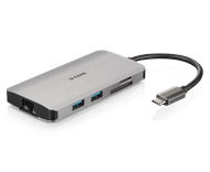 Docking station USB C D Link DUB M810, 8 në 1, 4K HDMI, gri