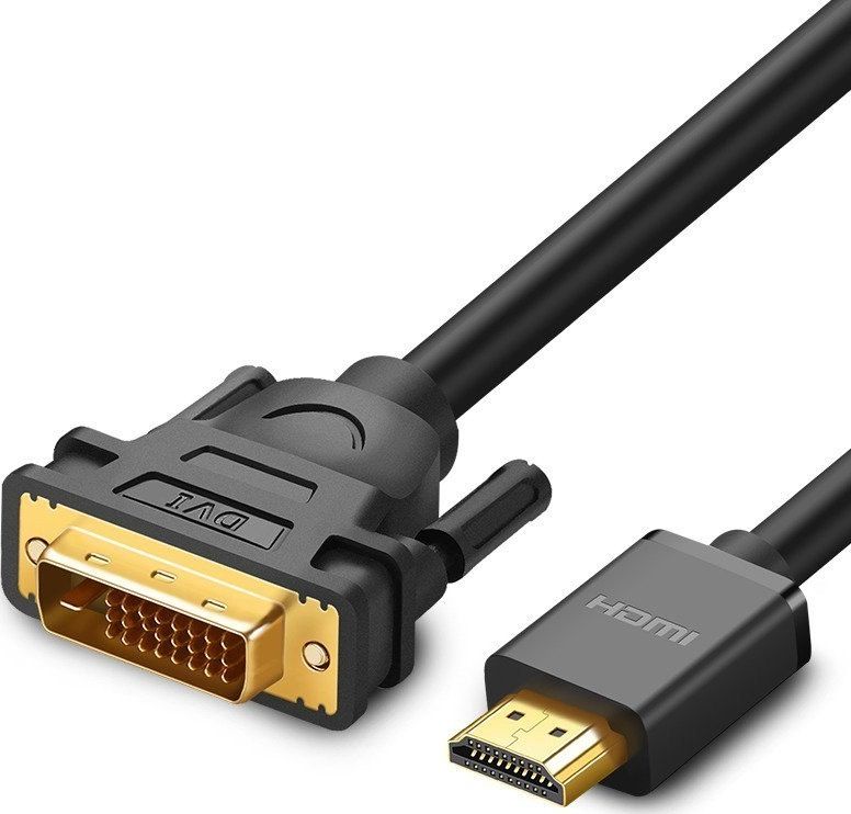 Kabllo Ugreen HDMI në DVI D, 2m, video audio, i zi
