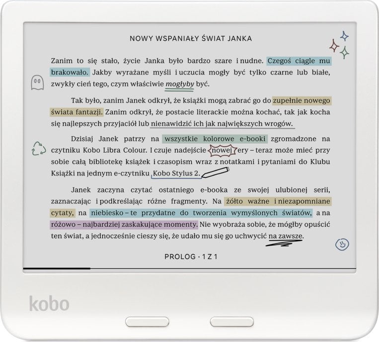 Lexues e-book Kobo Libra Color, 7", i bardhë