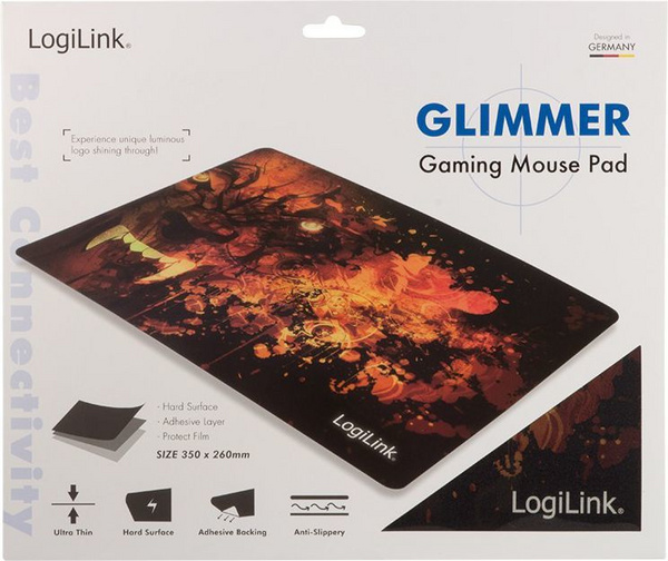 MausPad LogiLink Ultra, M, e zezë
