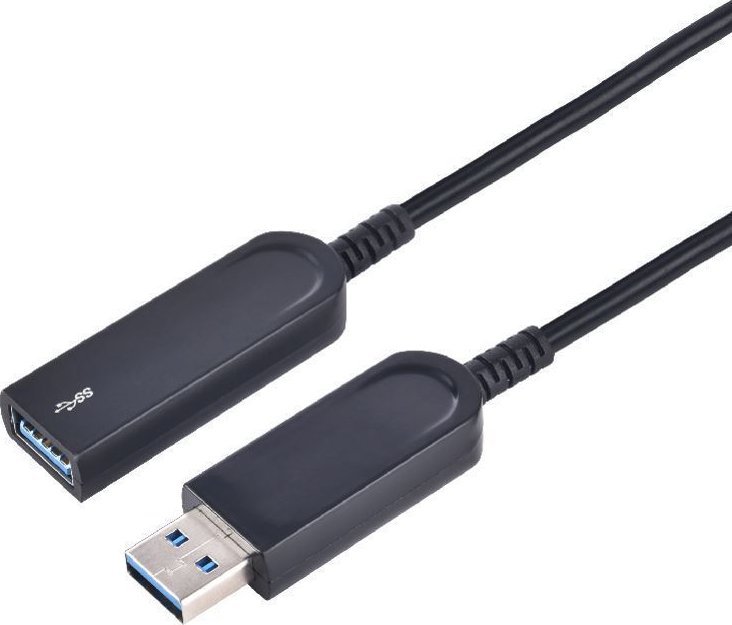 Kabllo USB MicroConnect USB A në USB A USB 3.2 Gen 1, 20 m, i zi