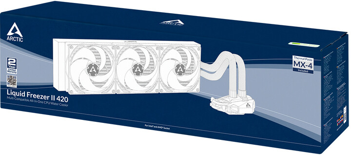 Ftohës me ujë Arctic Liquid Freezer II 420, i zi