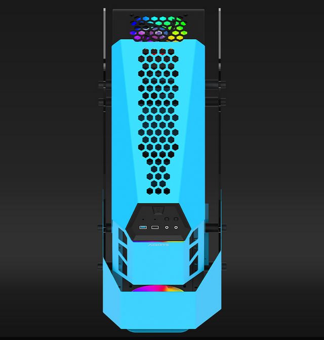 Kasa gaming AQIRYS Procyon, mid tower ATX, ARGB, blu