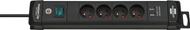 Shtrirës prizash Brennenstuhl Premium Line, 4 porta, 2x USB, 1.8m, i zi