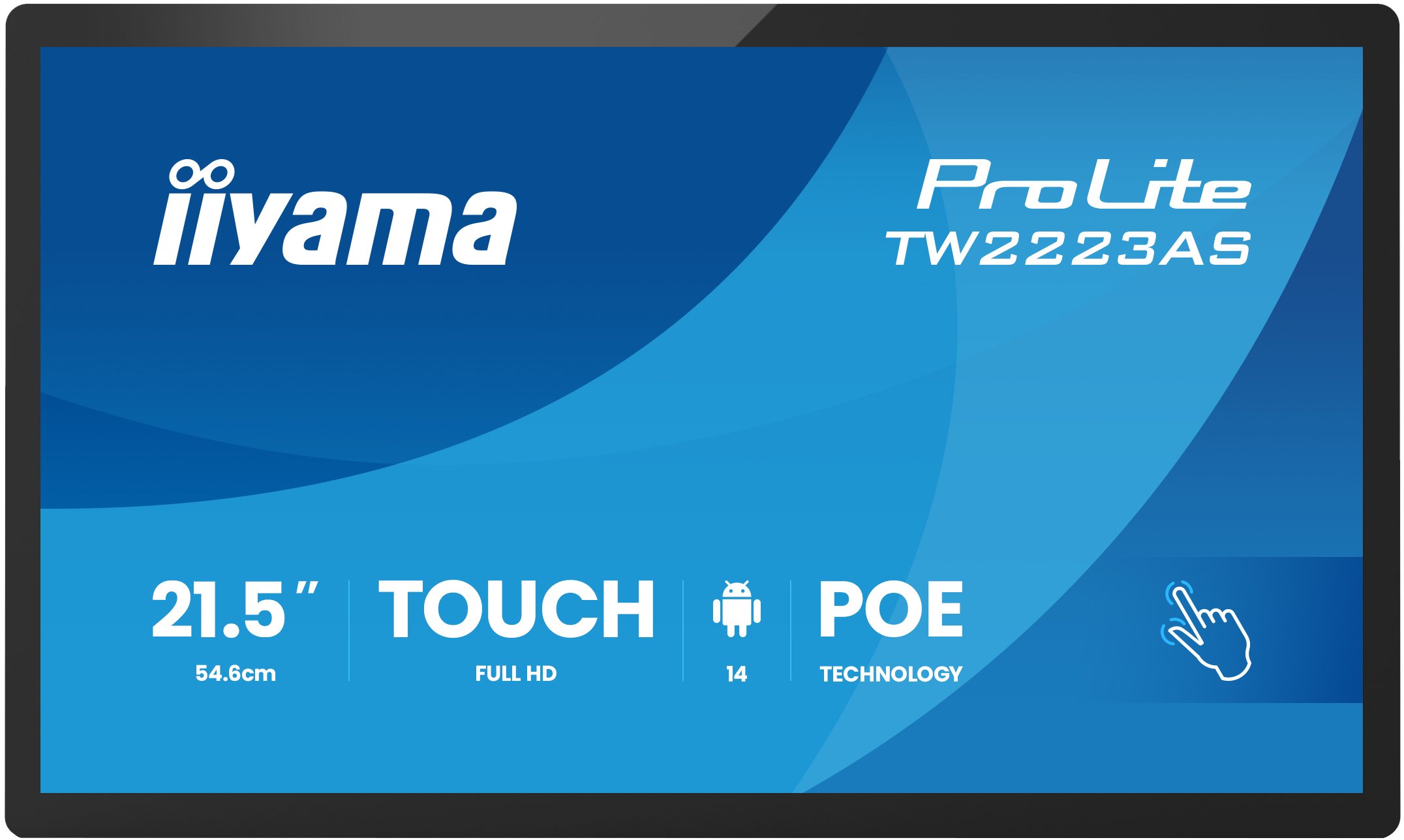 Монитор со допир со iiyama Андроид PC, 21.5\", Full HD, IPS, црн