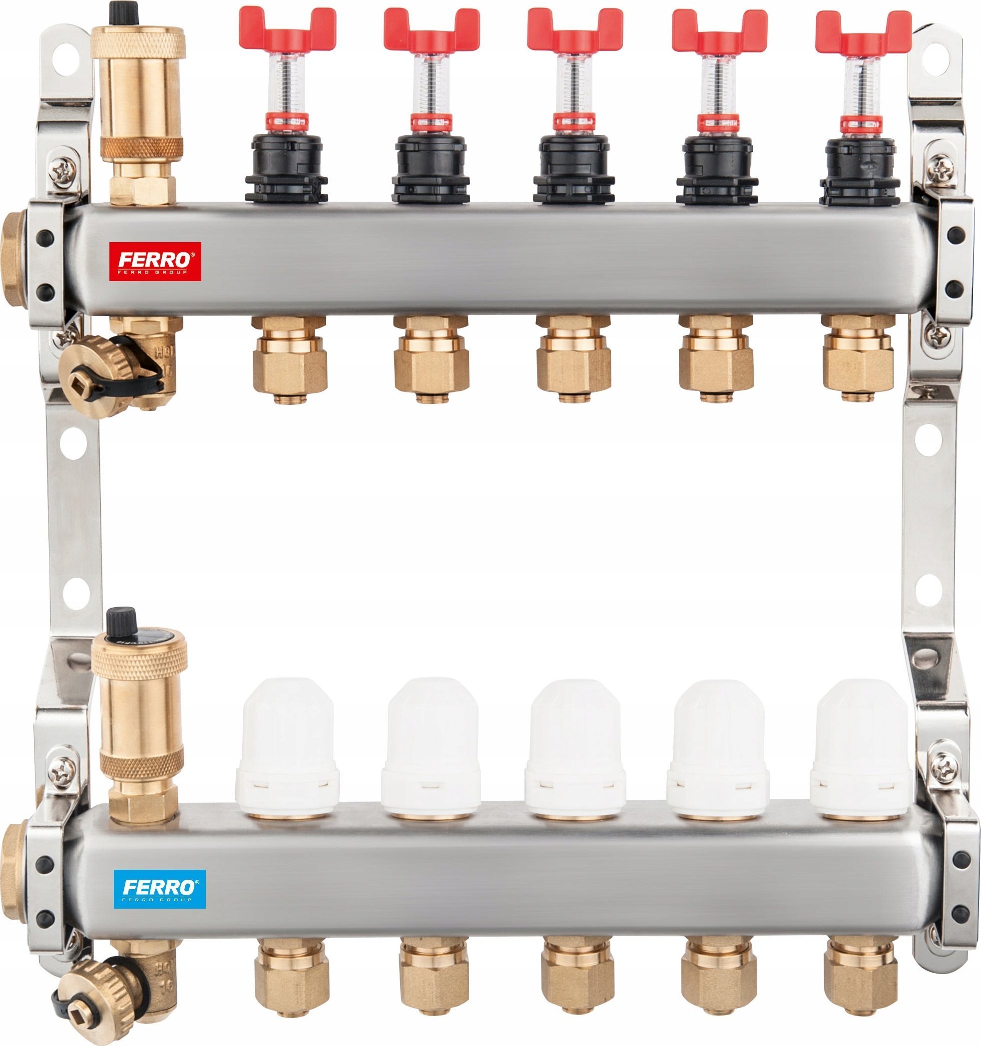 Kolektor ngrohjeje Ferro INOX SN-RZP10S, 1", 10 qarqe, inox