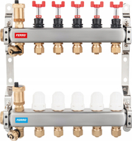 Kolektor ngrohjeje Ferro INOX SN-RZP10S, 1", 10 qarqe, inox