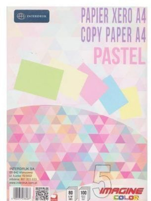 Letra kopjimi Interdruk A4 Pastel, 100 fletë, 5 ngjyra