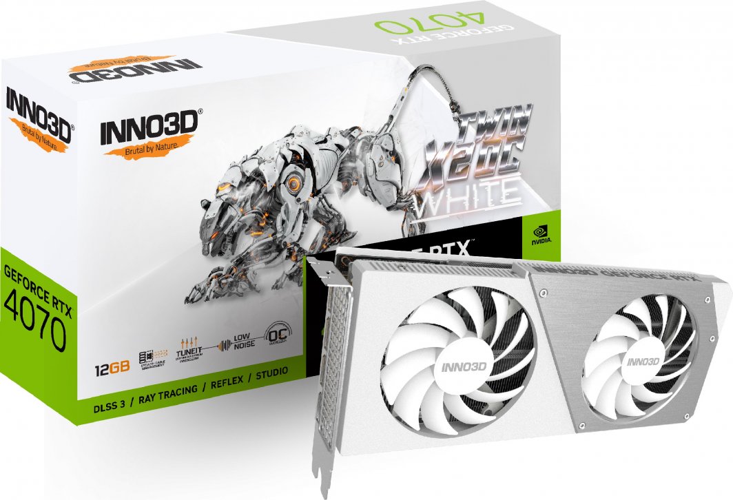 Kartelë grafike Inno3D GeForce RTX 4070 Twin X2 OC White Stealth 12GB GDDR6X