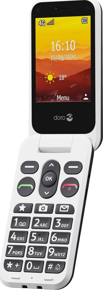 Telefoni flip Doro Leva L20, me kapak, i zi