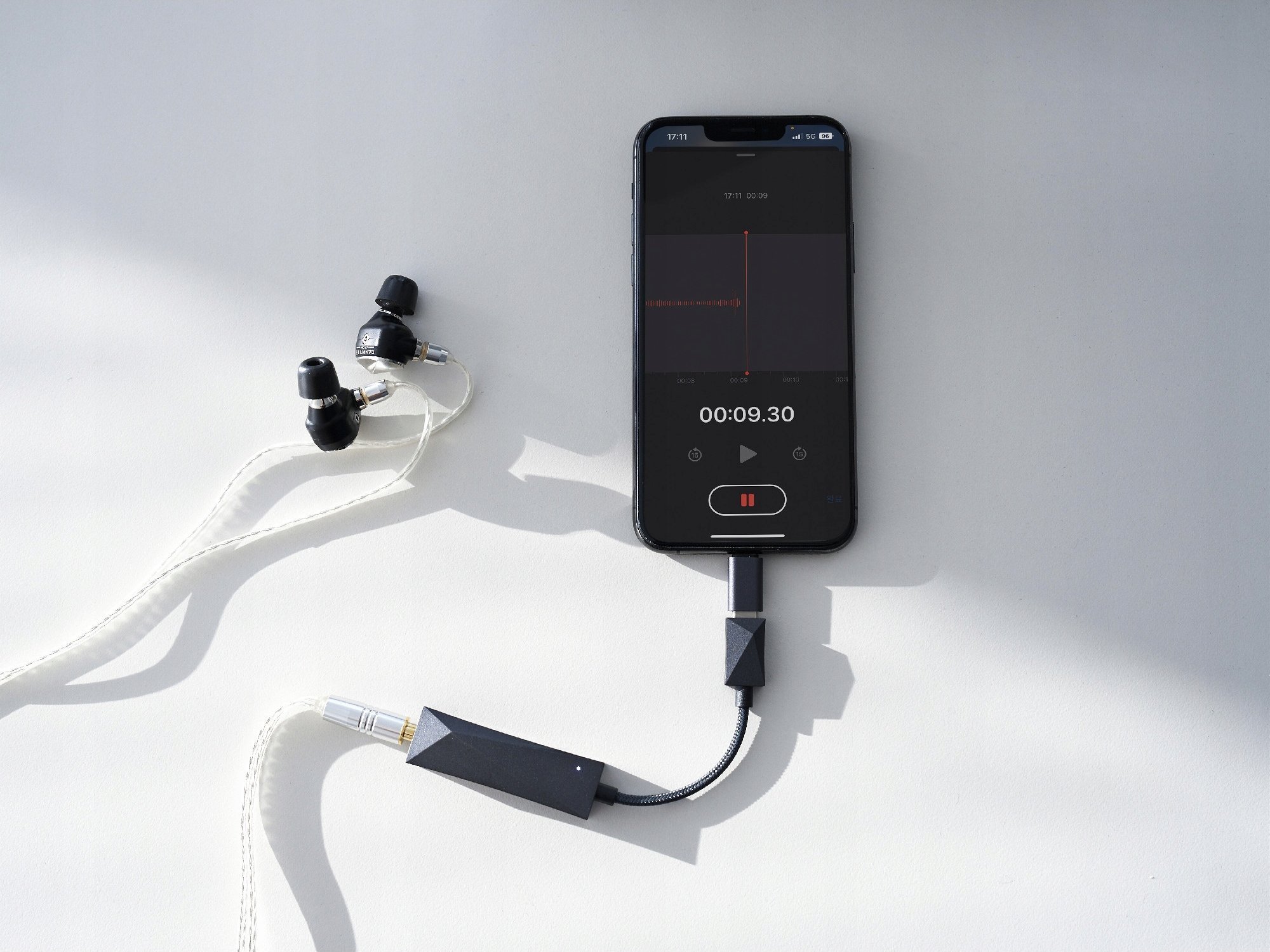 Amplifikator kufjesh Astell&amp;Kern HC3, DAC portativ USB C, Hi Res Audio, gri metalik