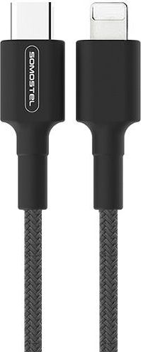 Kabllo karikues Somostel SMS-BW06, USB-C në Lightning, 1m, 3.6A, i zi