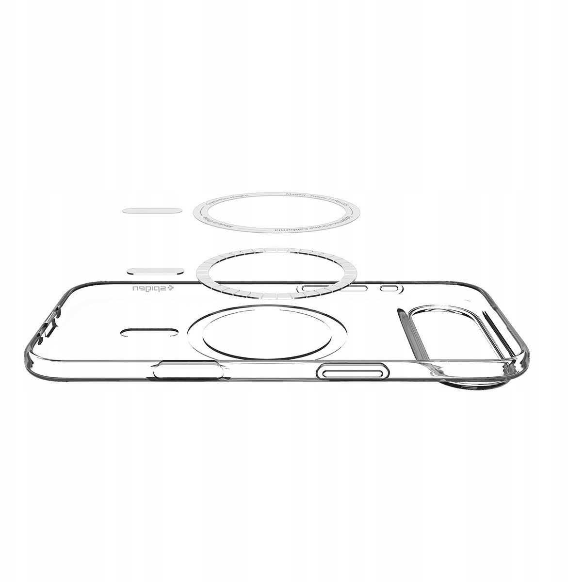 Mbulesë telefoni Spigen Liquid Crystal MagSafe për iPhone 17 Air Pro, transparente, e bardhë