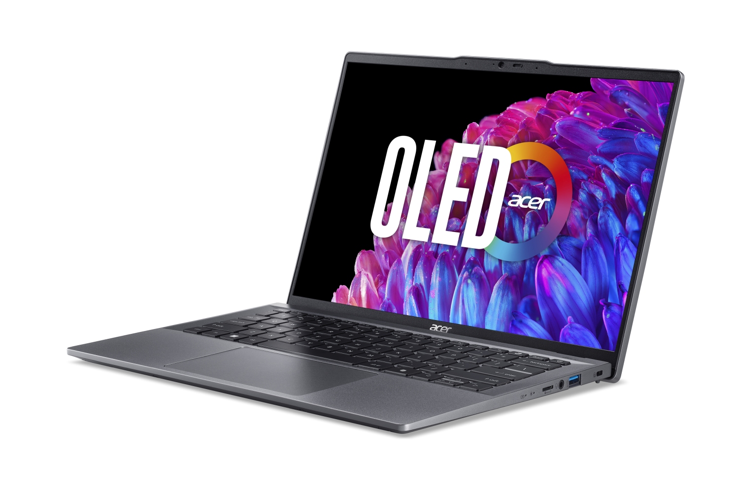 Laptop ACER Swift Go 14 SFG14-63, Ryzen 7-8845HS, 14" WQ2.8K OLED, 32GB, 1TB SSD, i hirtë
