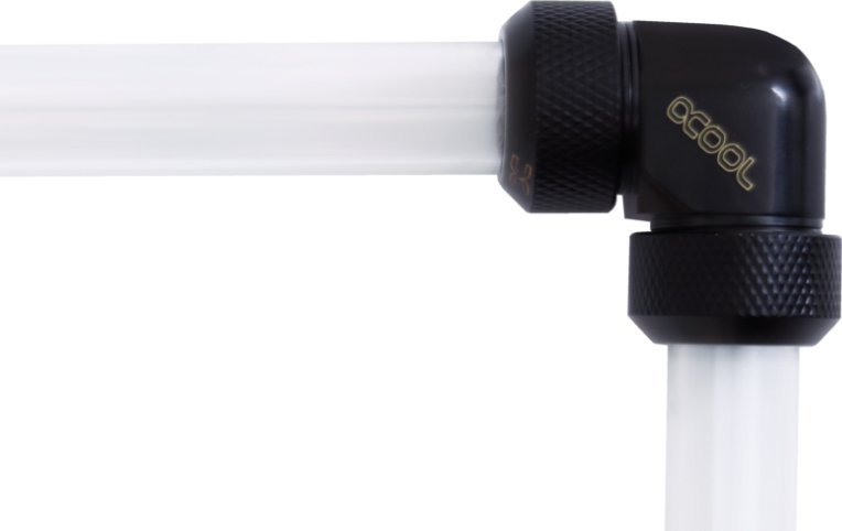 Përshtatës ftohje uji Alphacool Eiszapfen, 13mm HardTube, lidhës 90°, i zi