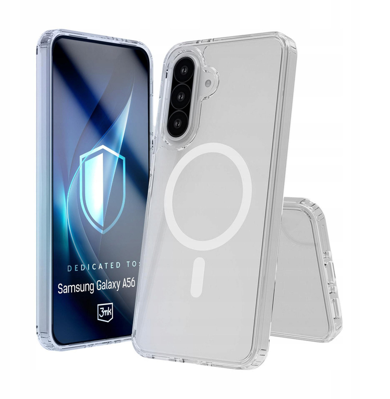 Mbështjellës telefoni 3MK Armor MagCase për Samsung Galaxy A56, kompatibil me MagSafe, transparent