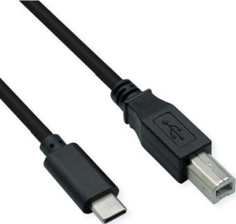 Kabllo USB Roline Type C në Type B, 3m, USB 2.0, e zezë