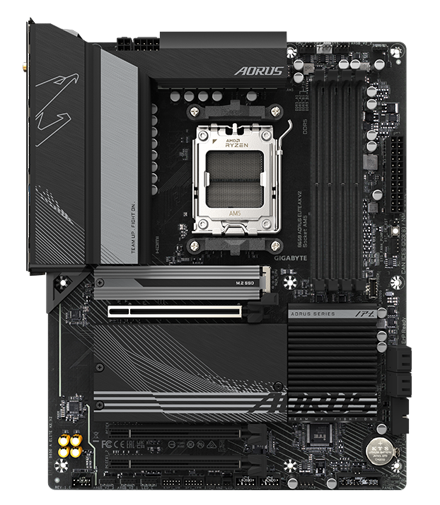 Pllakë amë Gigabyte B650 AORUS ELITE AX V2, Wi-Fi 6E, DDR5, e zezë