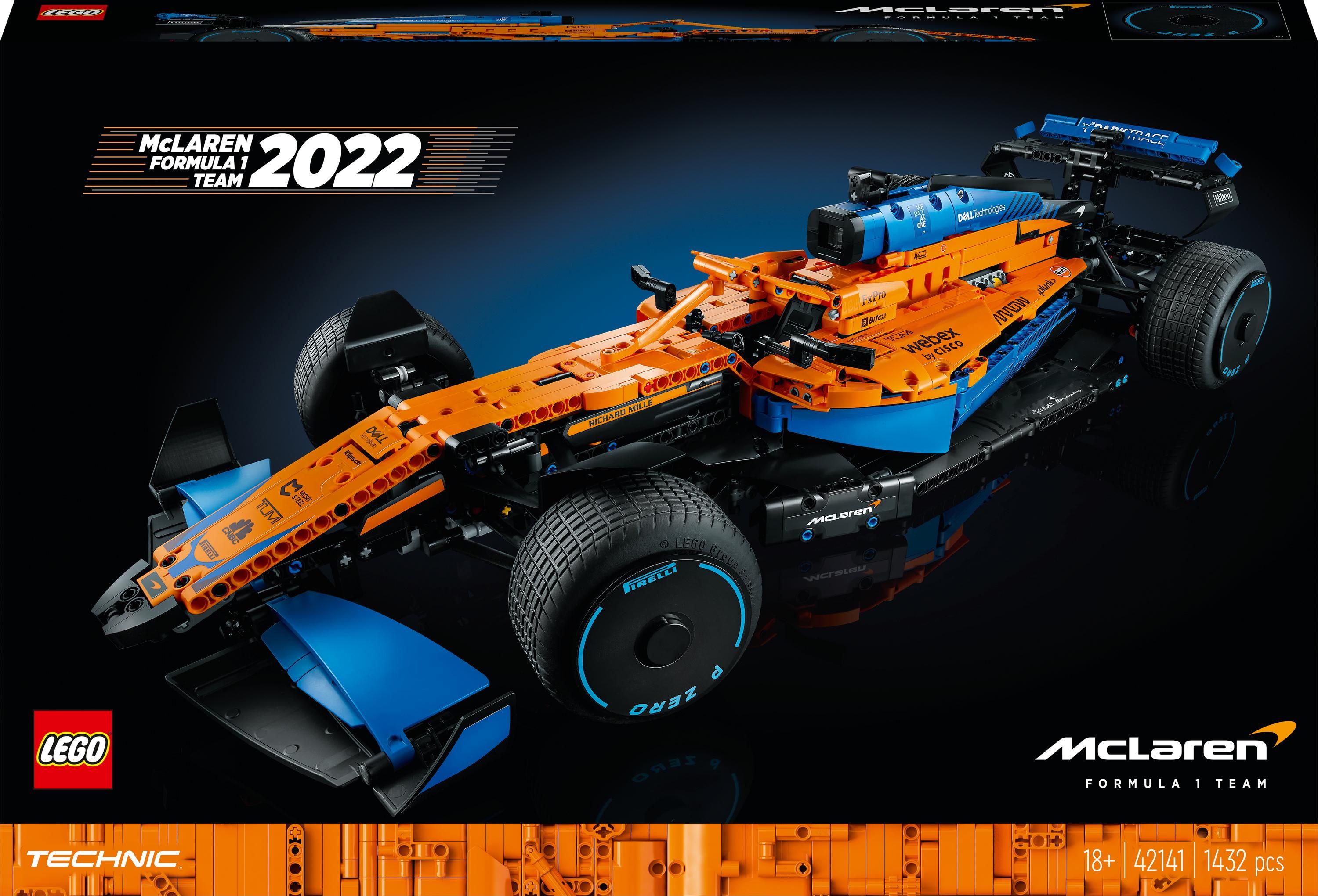 Set LEGO Technic McLaren Formula 1 Race Car 42141, model garues, për të rritur, shumengjyrësh