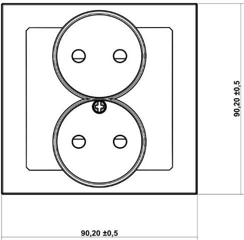 Prizë dyshe Karlik Deco DGPR-2, 16A, pa mbulesë, e bardhë