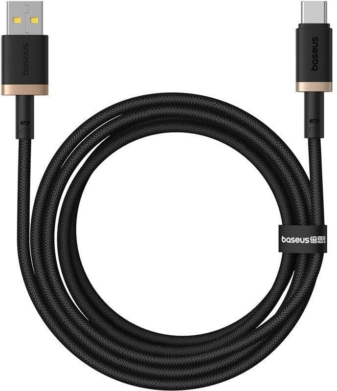 Kabllo USB A në USB C Baseus Dura, 2m, 60W, e zezë gold