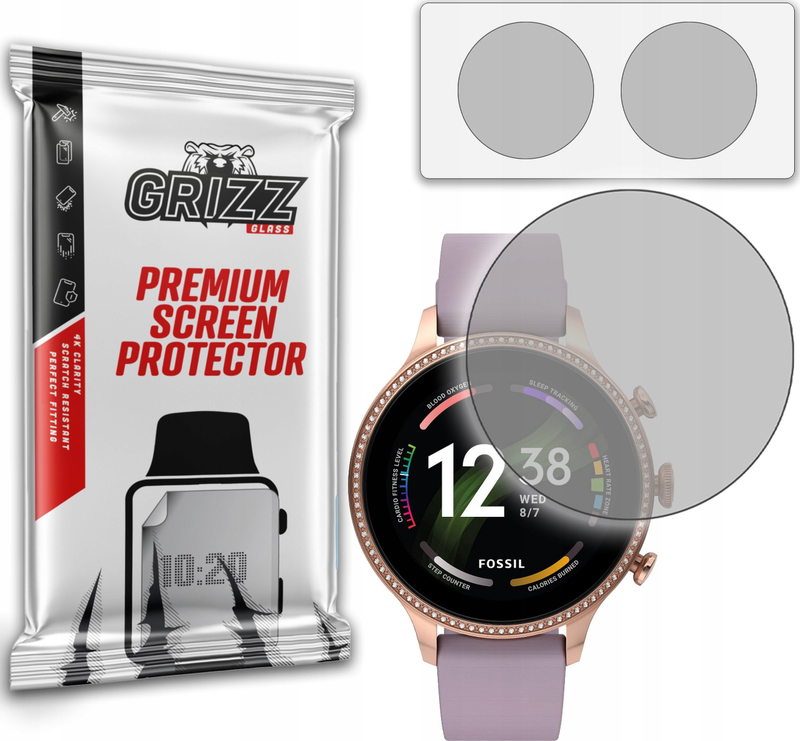Folie mbrojtëse matte GrizzGlass PaperScreen për orë, 39mm, set 2 copë, transparente