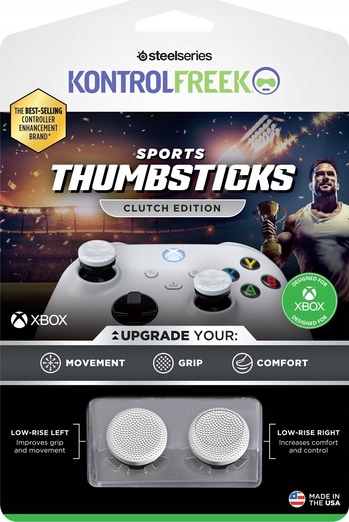Shtesa thumbstick Kontrol Freek Sports për Xbox, Clutch, të bardha