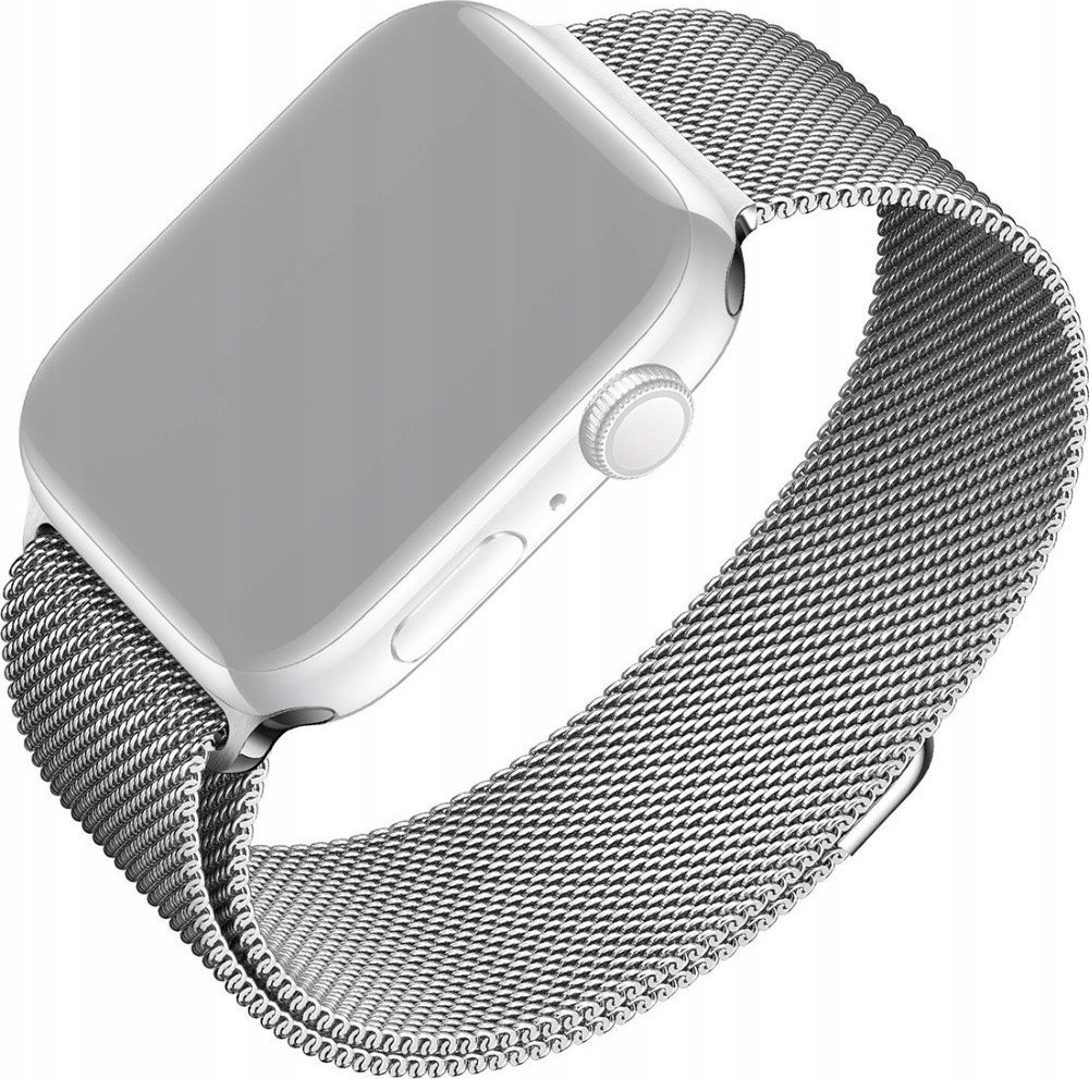 Rrip metalik FIXED Mesh Strap për Apple Watch, 42/44/45mm, argjend