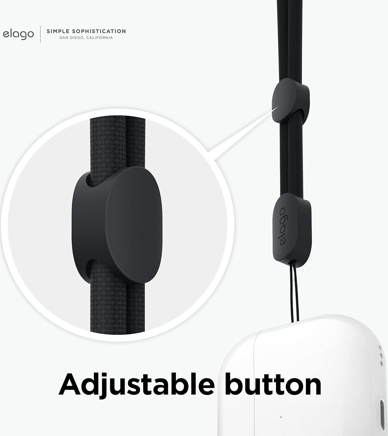 Mbulese mbrojtëse Elago Clear për AirPods Pro 2, TPU transparent, me rrip, rozë Lovely Pink