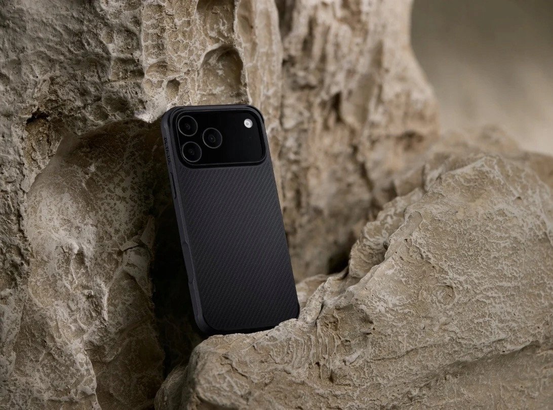 Futrollë telefoni PITAKA Aramid ProGuard për iPhone 17 Pro Max, fibër aramid, MagSafe, e zezë gri