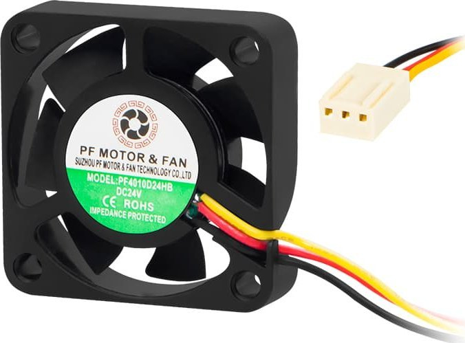 Ventilator ftohës 40x10mm, 24V DC, ball bearing, i zi