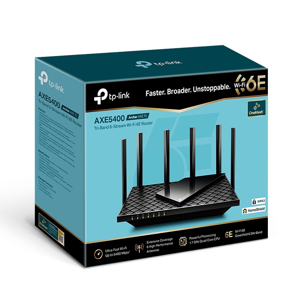 Router TP-Link Archer AXE75, Wi-Fi 6E tri-band, Gigabit, i zi