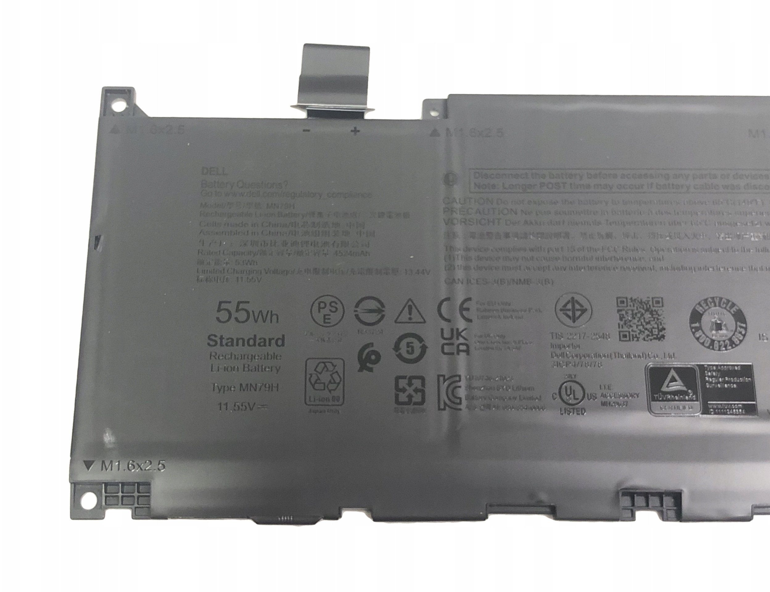 Bateri laptopi Dell, 55Wh, 3 qeliza, litium