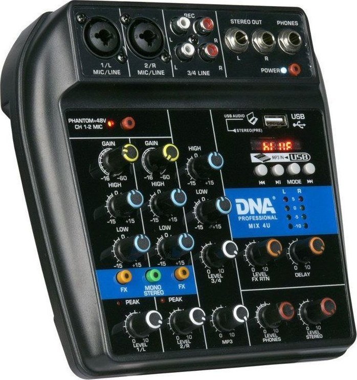 Mixer audio DNA MIX 4U, 4 kanale, Bluetooth USB, i zi