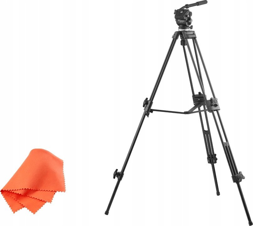 Tripod video Freepower 13356234, kokë fluide, alumini, i zi