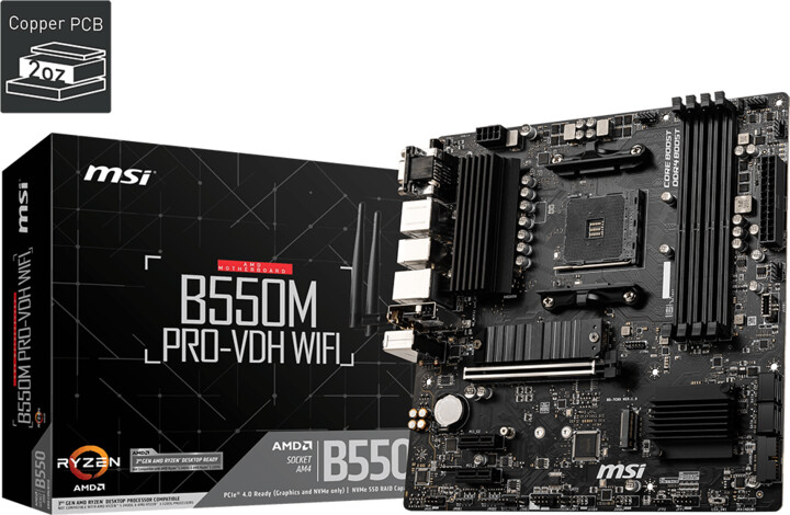 Pllakë amë MSI B550M PRO-VDH WIFI - AMD B550