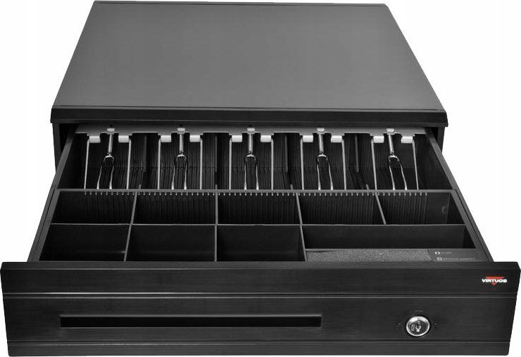 Sirtar arkë Virtuos C425C, 5 ndarje kartëmonedhash, 8 ndarje monedhash, i zi