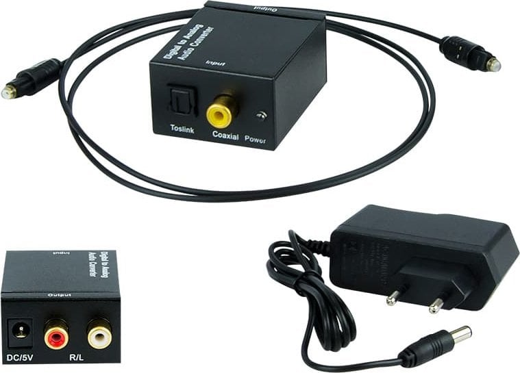 Konvertues audio Blow OPTICAL DAC 91-200, optik TOSLINK në 2x RCA, i zi