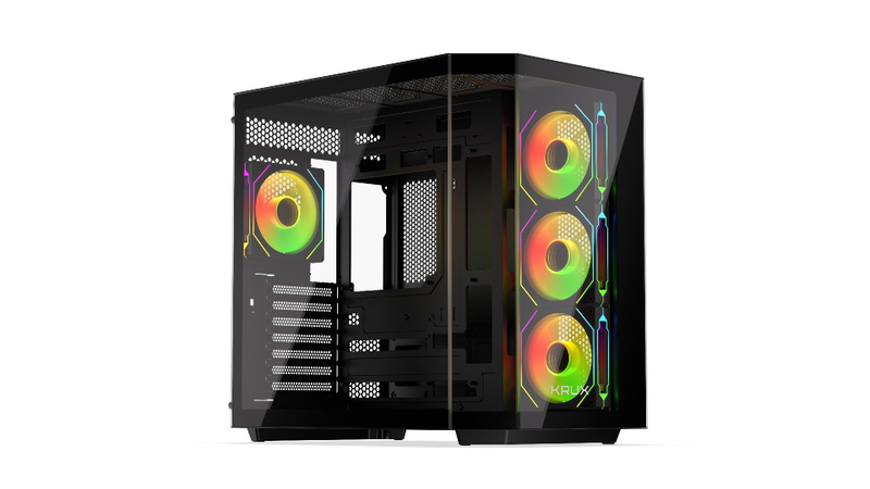 Kuti kompjuterike Krux Empero, MIDI Tower, 4x 120mm ARGB, e zezë