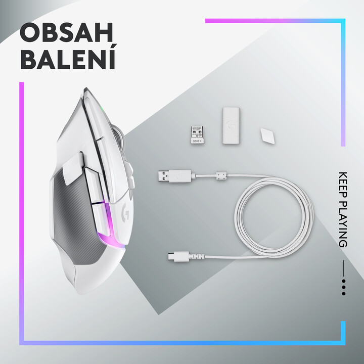 Maus Logitech G502 X Plus, i bardhë