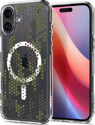 Mbështjellës telefoni Spigen Ultra Hybrid MagSafe, për iPhone 16, model Digital Camo, transparent