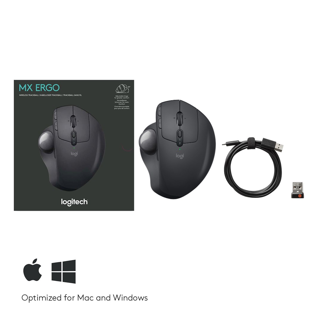 Maus Logitech MX Ergo, RF Wireless+Bluetooth, ergonomik, i zi