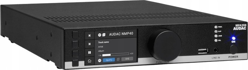 Amplifikator audio Audac MFA208, 2 x 40W 4 Ohm, 80W 70/100V, i zi