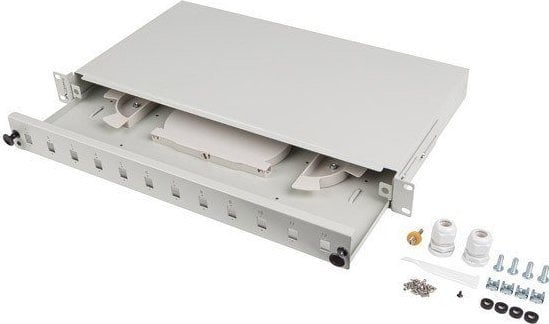Panel fibër optike Lanberg, 12x SC simplex 12x LC duplex, rack 19" 1U, gri